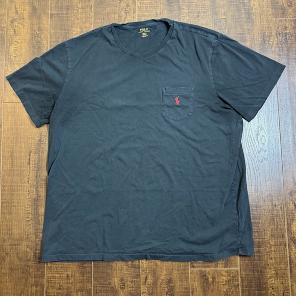 SOLD POLO Ralph Lauren Crewneck Pocket T-Shirt Men 2XL Black Cotton PONY - Picture 3 of 7